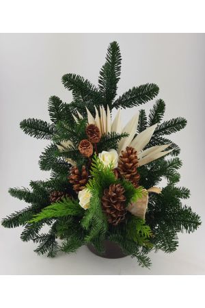 Grabgesteck, Grabaufleger aus frischen Tannen für Allerheiligen & Totensonntag 